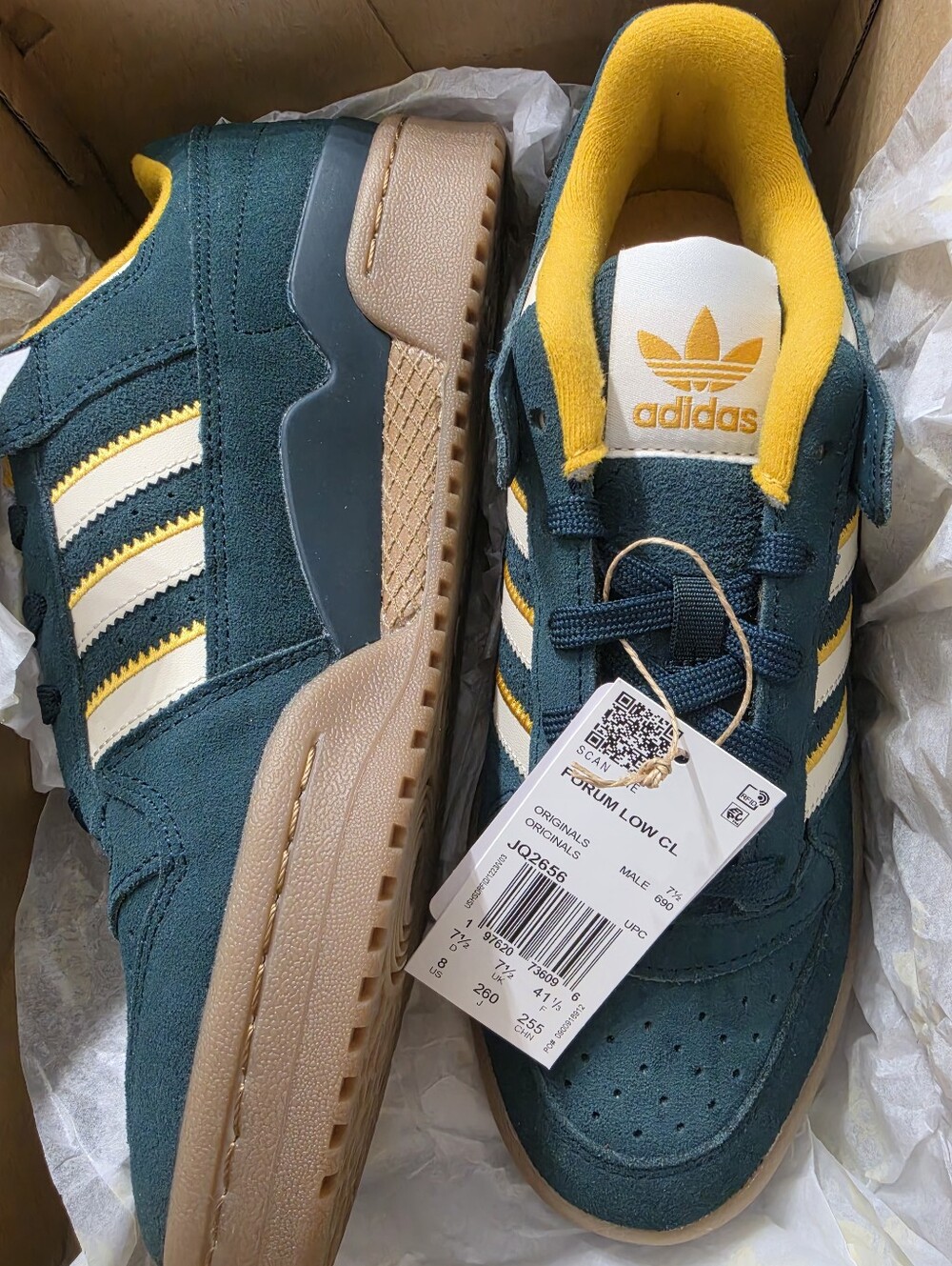 Adidas Men’s Dark Green & Yellow Forum Low